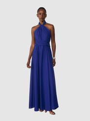 The Fold Rivera Silk Halter Maxi Dress