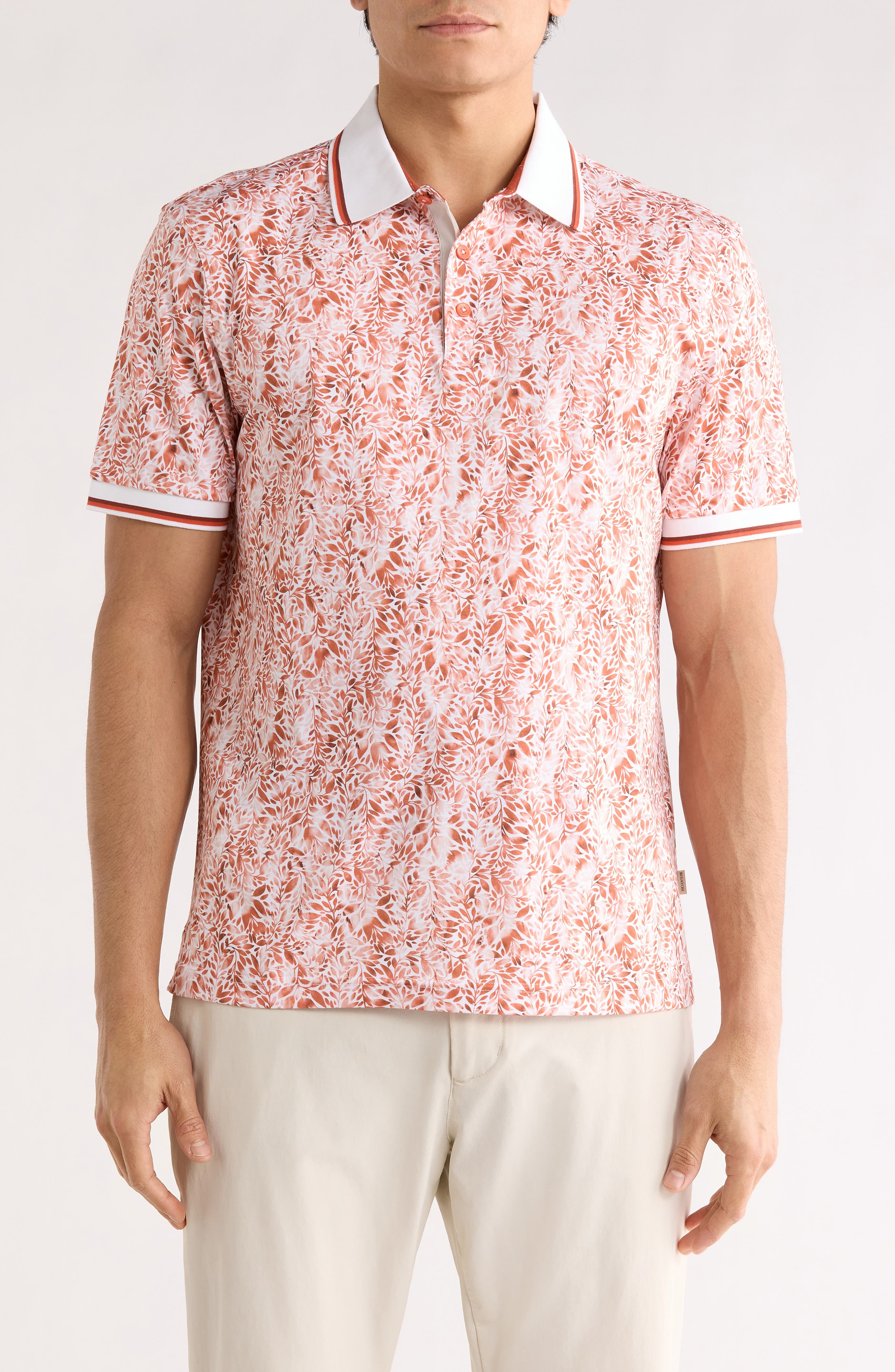 Bugatchi Pipe Trim Knit Polo