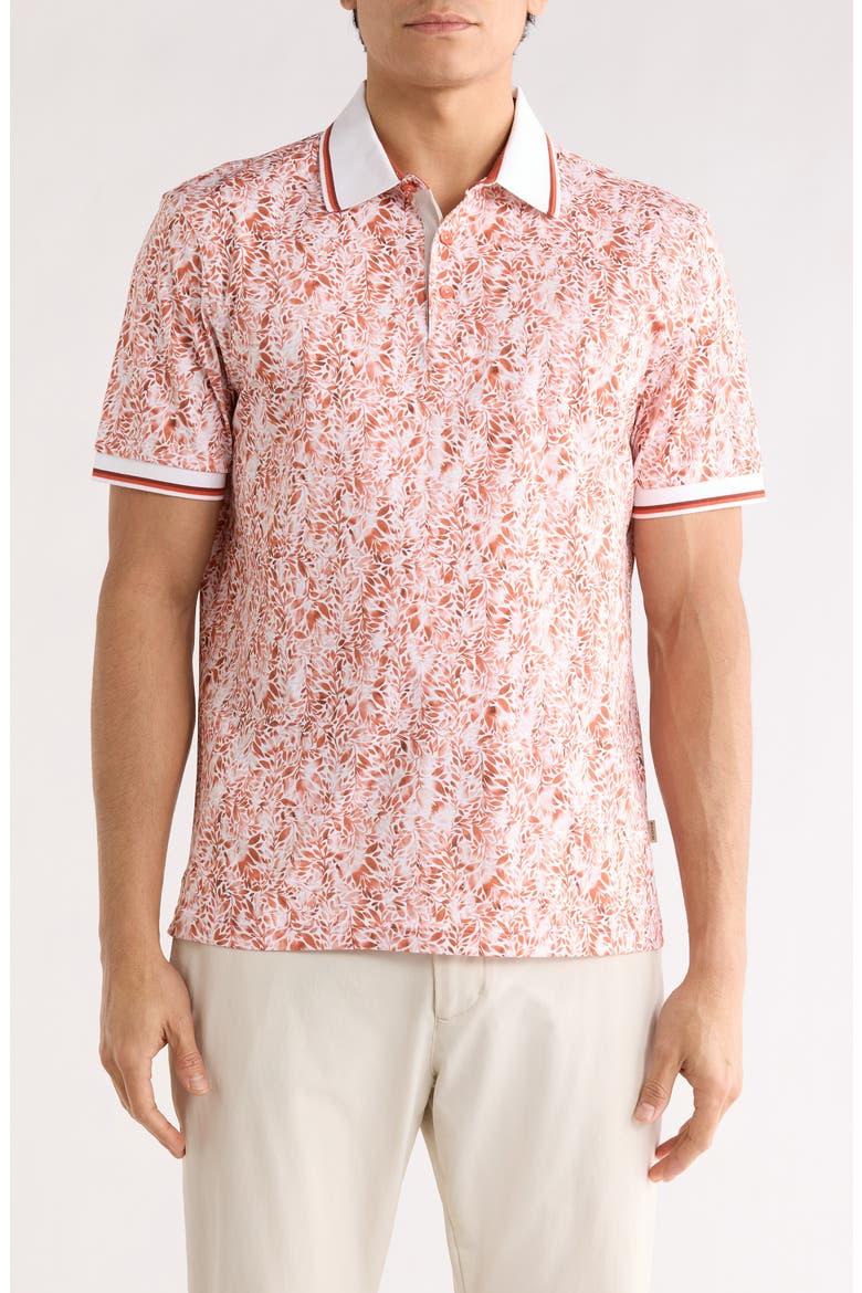 Pipe Trim Knit Polo, Main, color, PAPRIKA