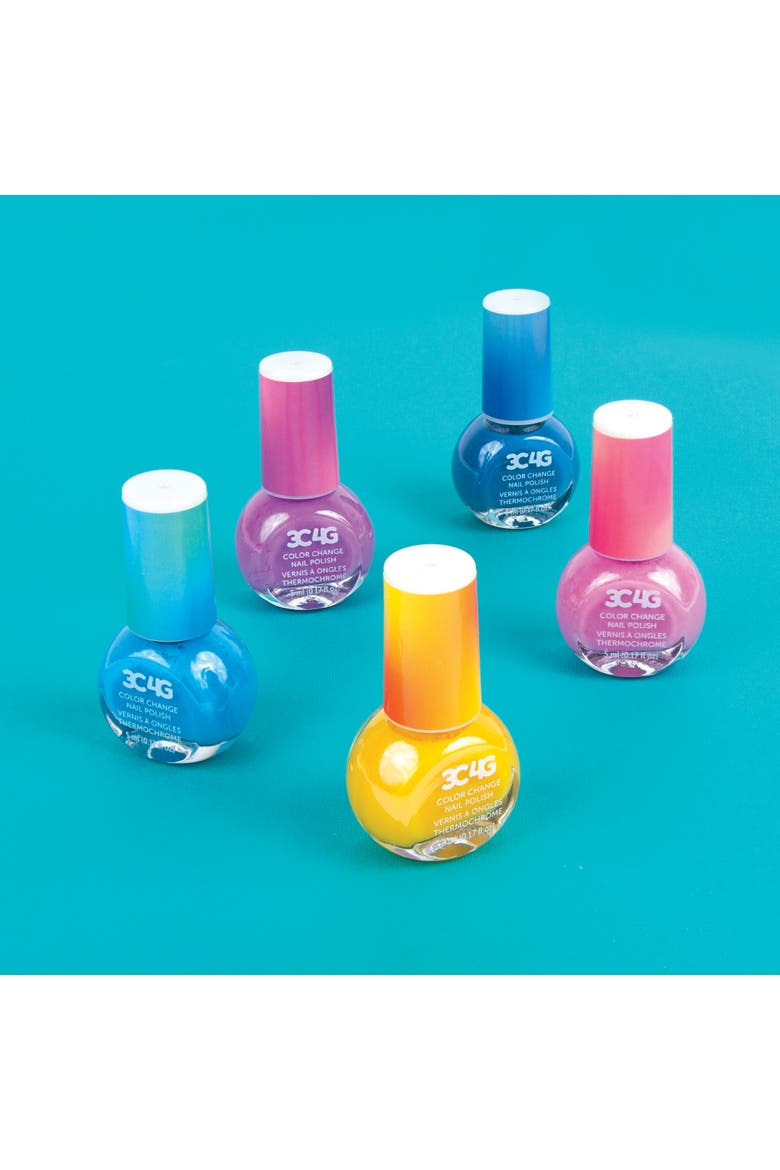 3C4G Color Changing Nail Polish Set 5 Bottles, Temperature Changing Shades, Alternate, color, Multicolored