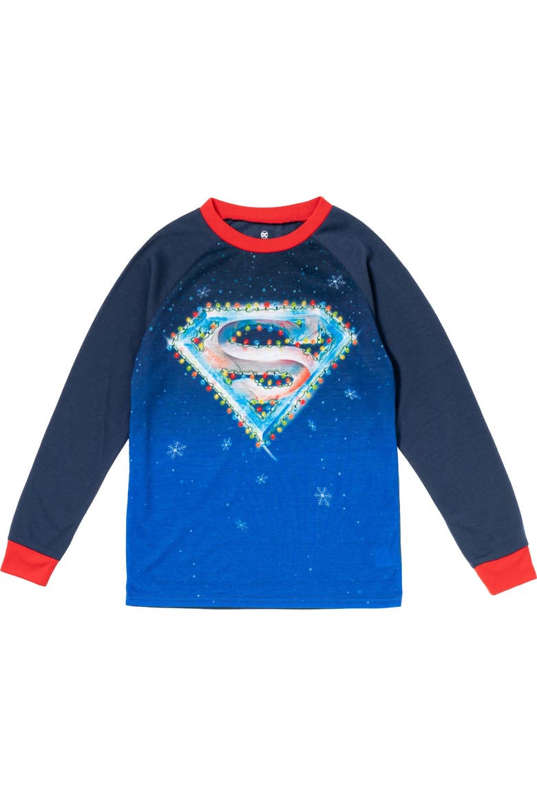 Justice League Superman Holiday 2-Piece Pajama Set, Alternate, color, Superman Navy Red