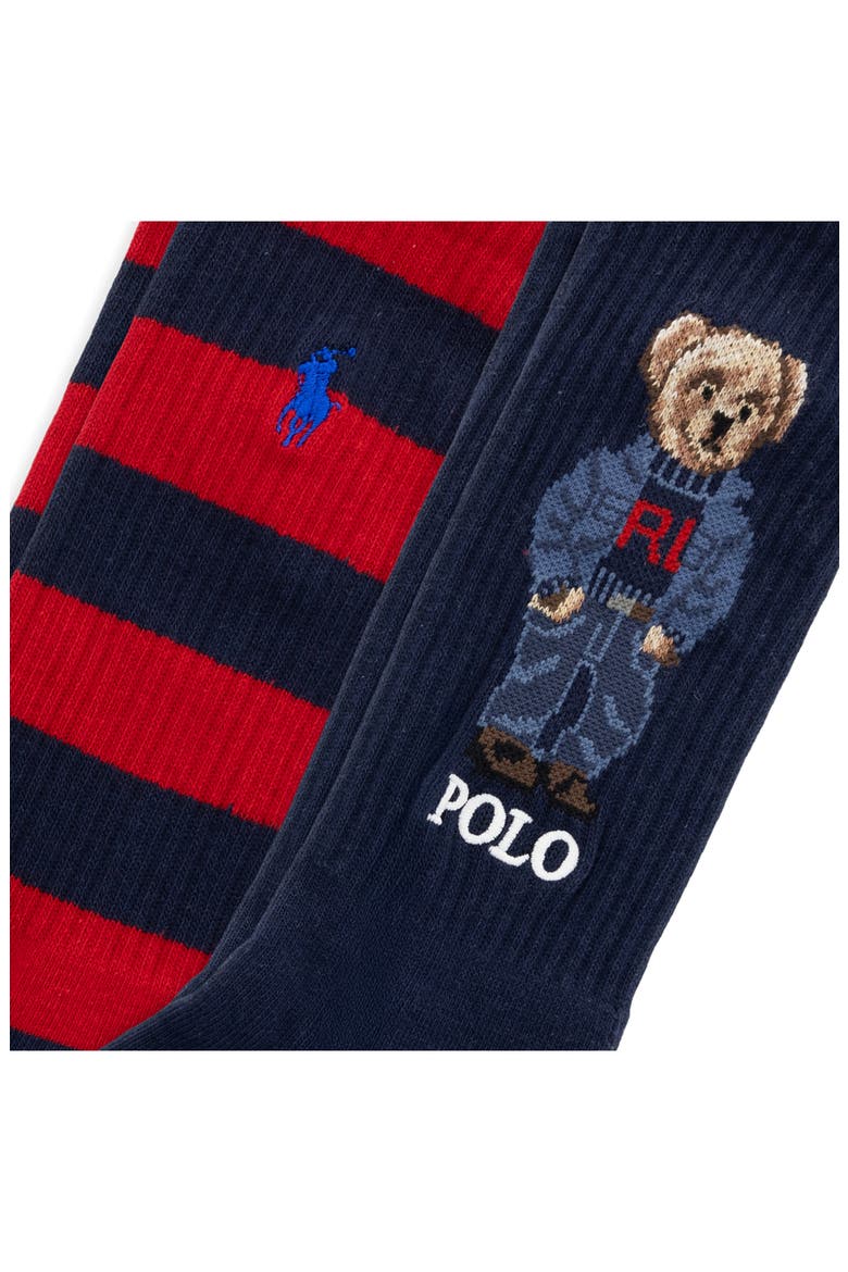 Shirting Pattern Assorted 2-Pack Crew Socks, Alternate, color, NAVY