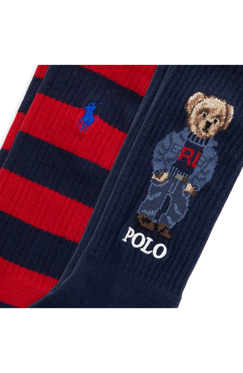 Polo Ralph Lauren Shirting Pattern Assorted 2-Pack Crew Socks, Alternate, color, Navy