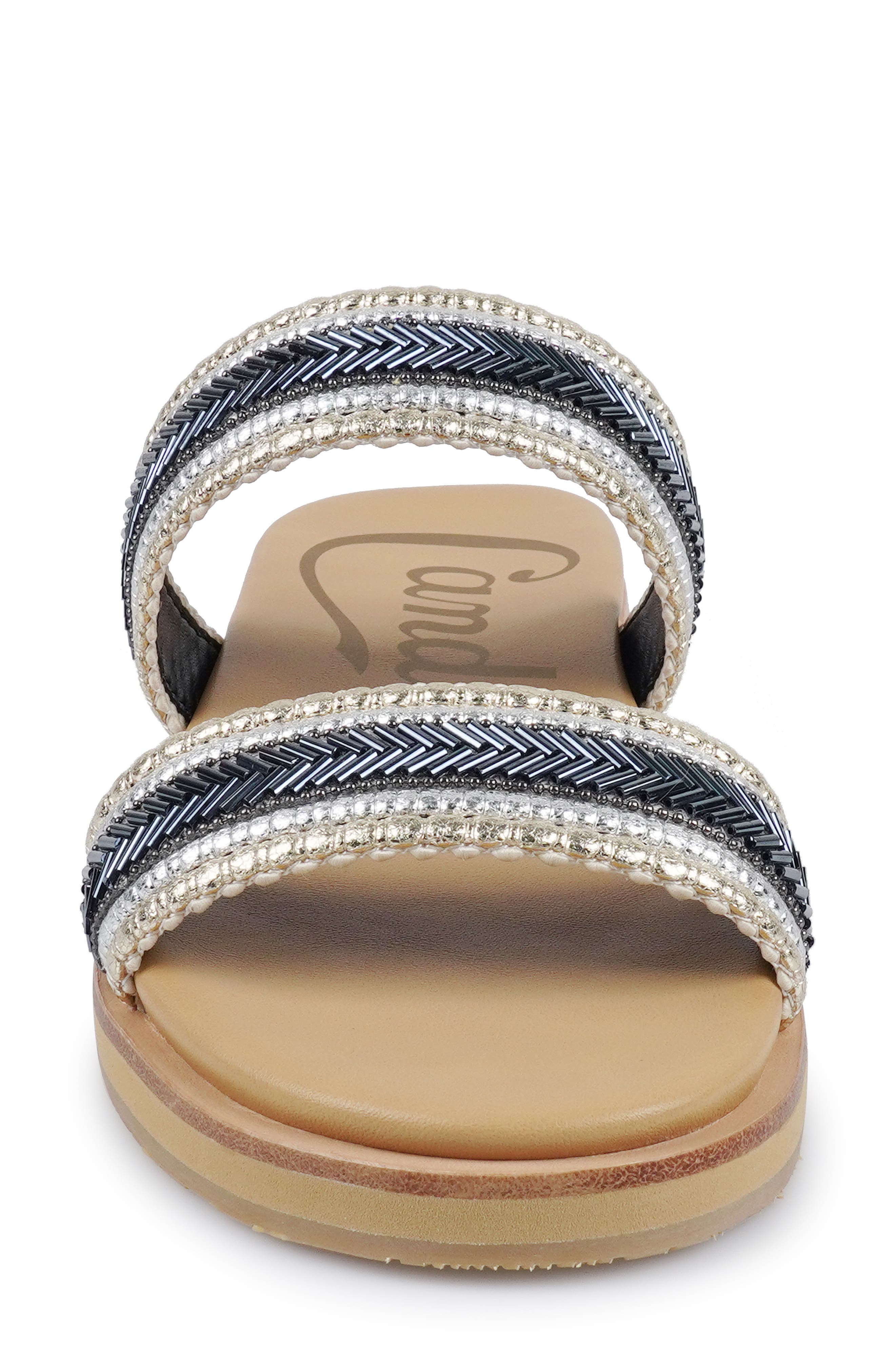 Candie's Two Strap Sandal, Alternate, color, Black Fabric