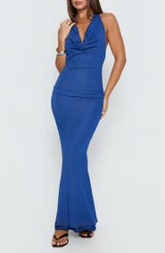 Princess Polly Jazminah Halter Cowl Neck Maxi Dress