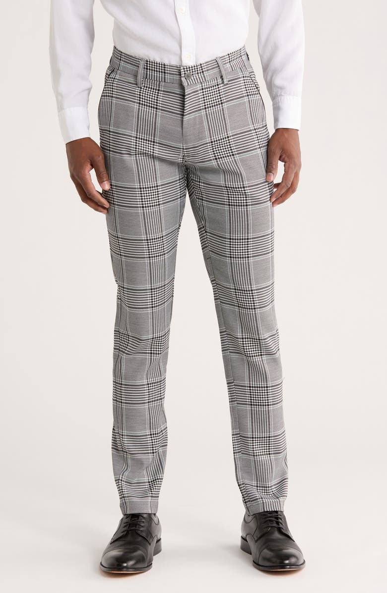 T.R. PREMIUM Slim Fit Flat Front Plaid Dress Pants, Main, color, 
