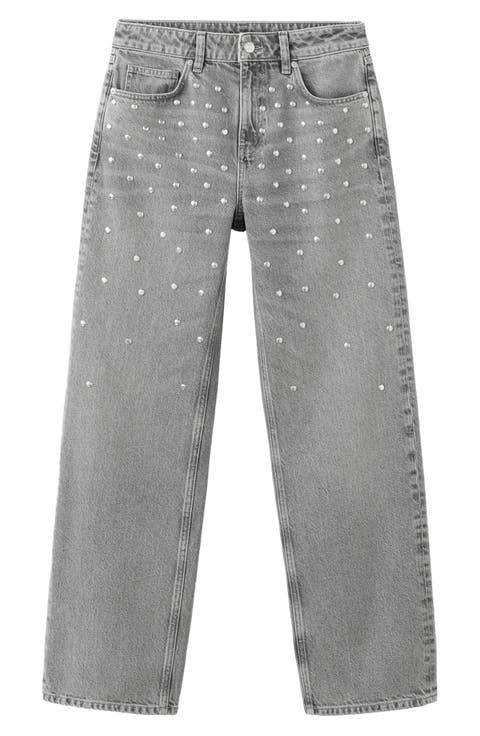 Studded Straight Leg Jeans