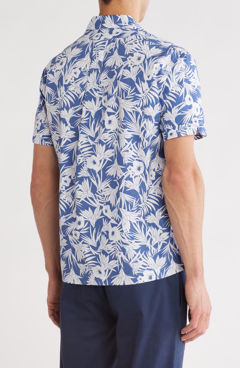 Brooks Brothers Flower Poplin Cotton Camp Shirt, Alternate, color, Tropical
