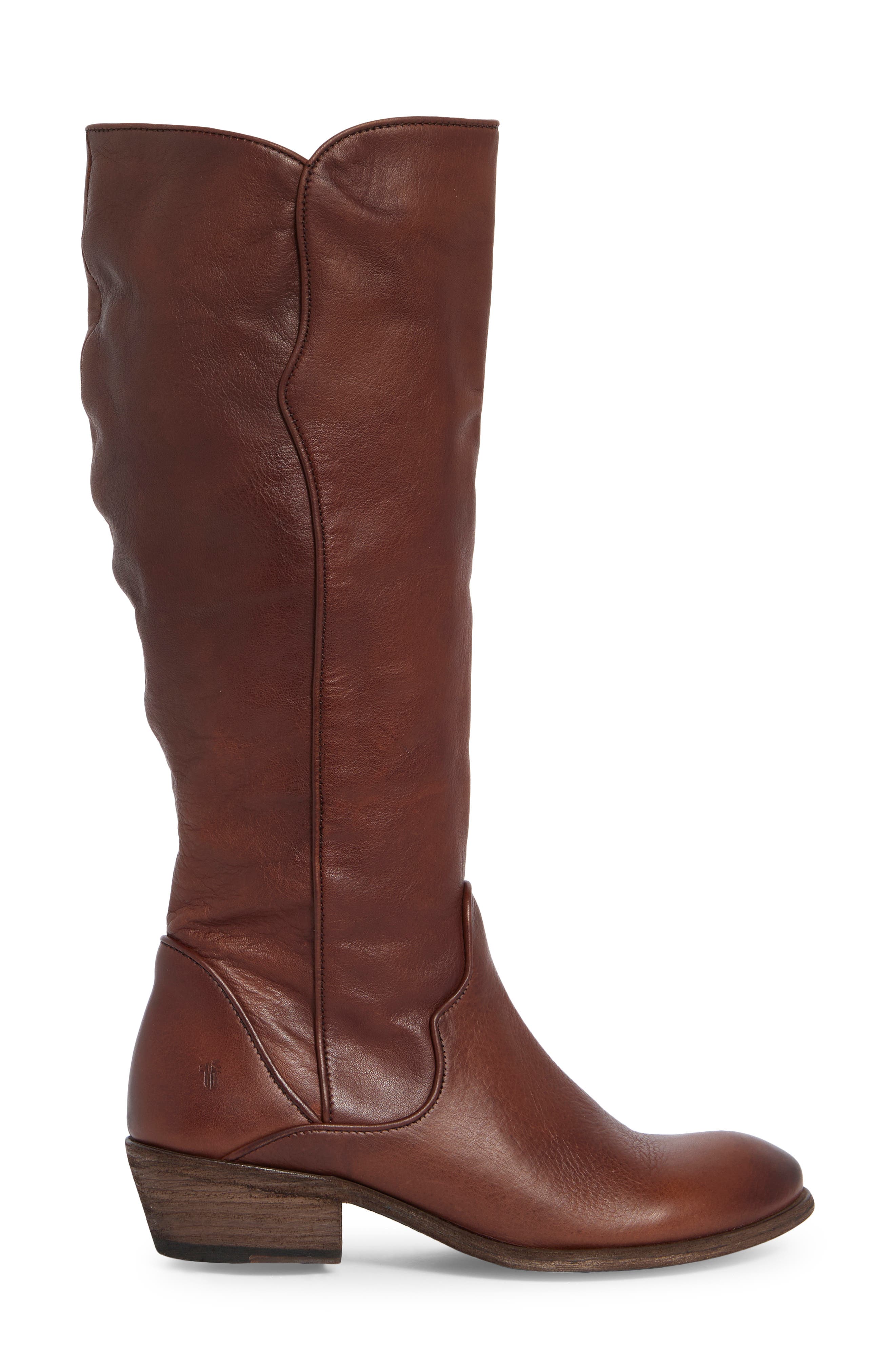Frye Carson Piping Tall Boot, Alternate, color, Redwood