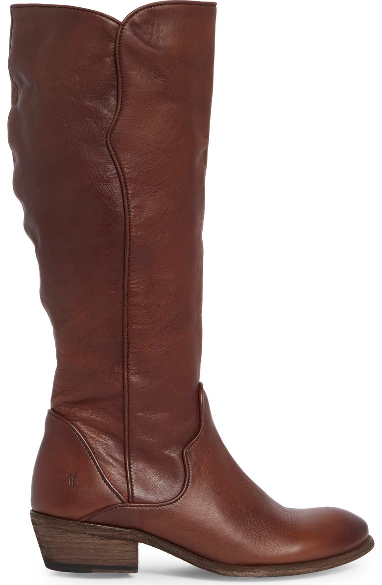 Frye Carson Piping Tall Boot, Alternate, color, Redwood