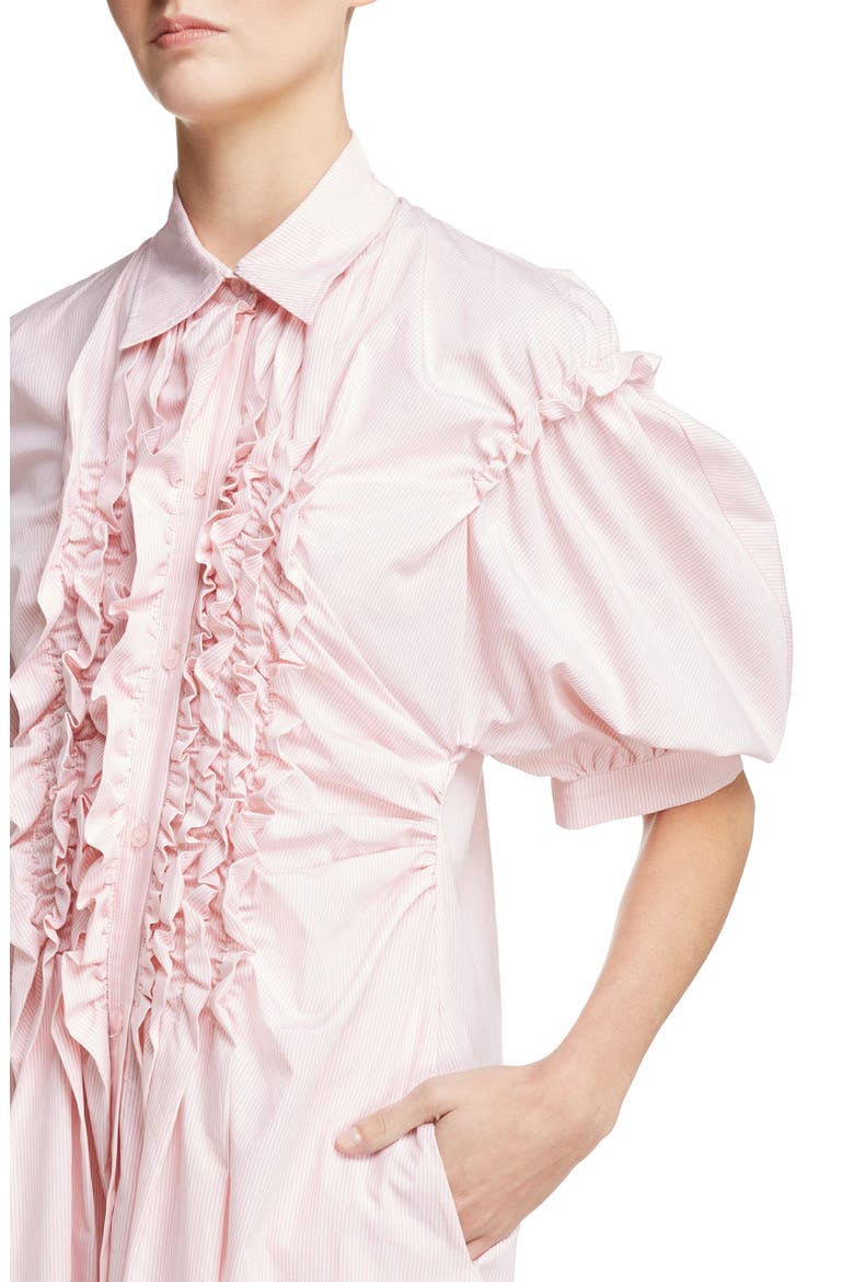 Stripe Frill Shirtdress, Alternate, color, PINK WHITE