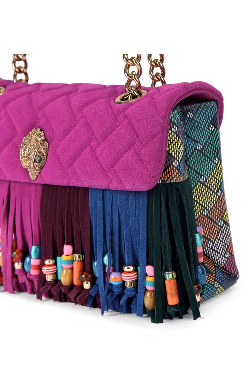 Kurt Geiger London Kensington Leather Fringe Crossbody Bag In Multi
