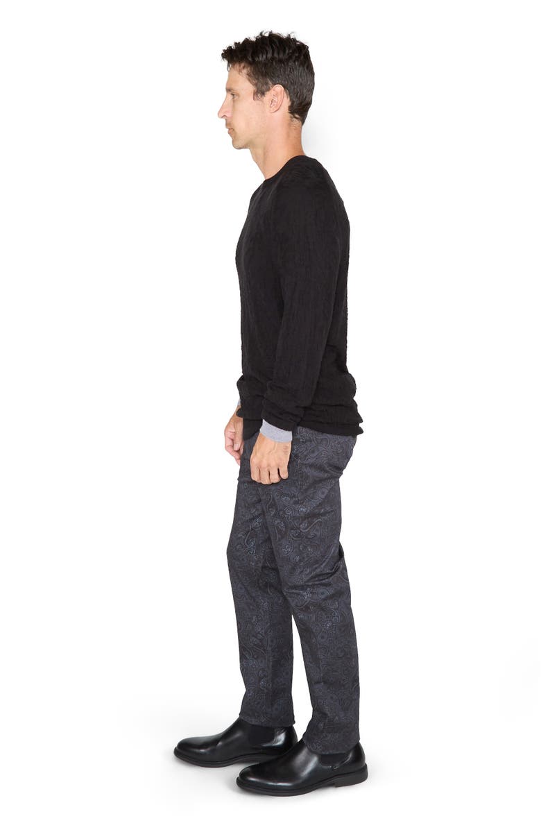 Lords of Harlech Colin Jacquard Merino Wool Paisley Sweater, Alternate, color, Black