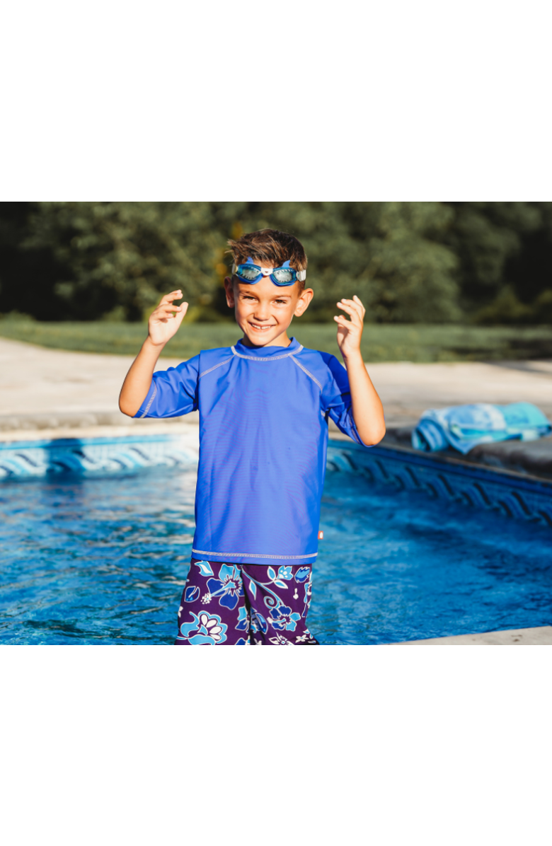 CITY THREADS Boys UPF 50+ Short Sleeve Rashguard, Alternate, color, Black