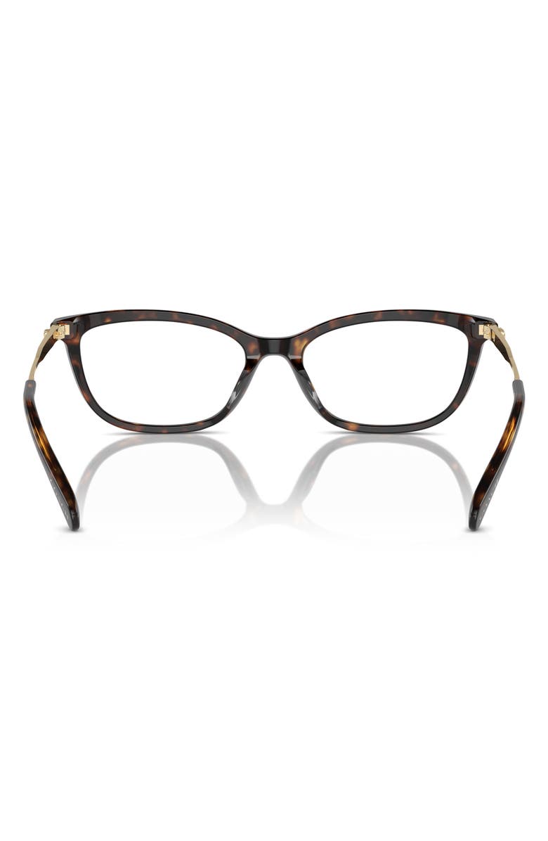 COACH 54mm Rectangular Optical Glasses, Alternate, color, Dark Tortoise / Demo Lens