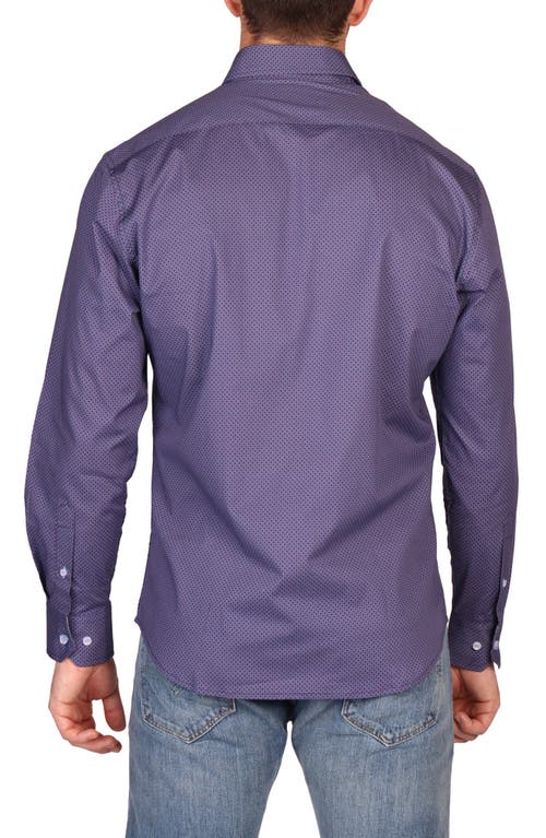 Tailorbyrd Classic Fit Diamond Medallion Stretch Cotton Button-down Shirt In Pattern