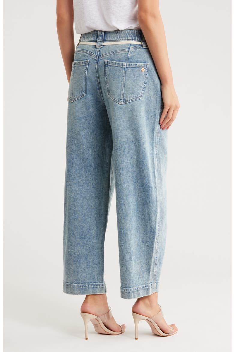 Tie Waist Ankle Barrel Leg Jeans, Alternate, color, LIGHT BLUE ARTISANAL