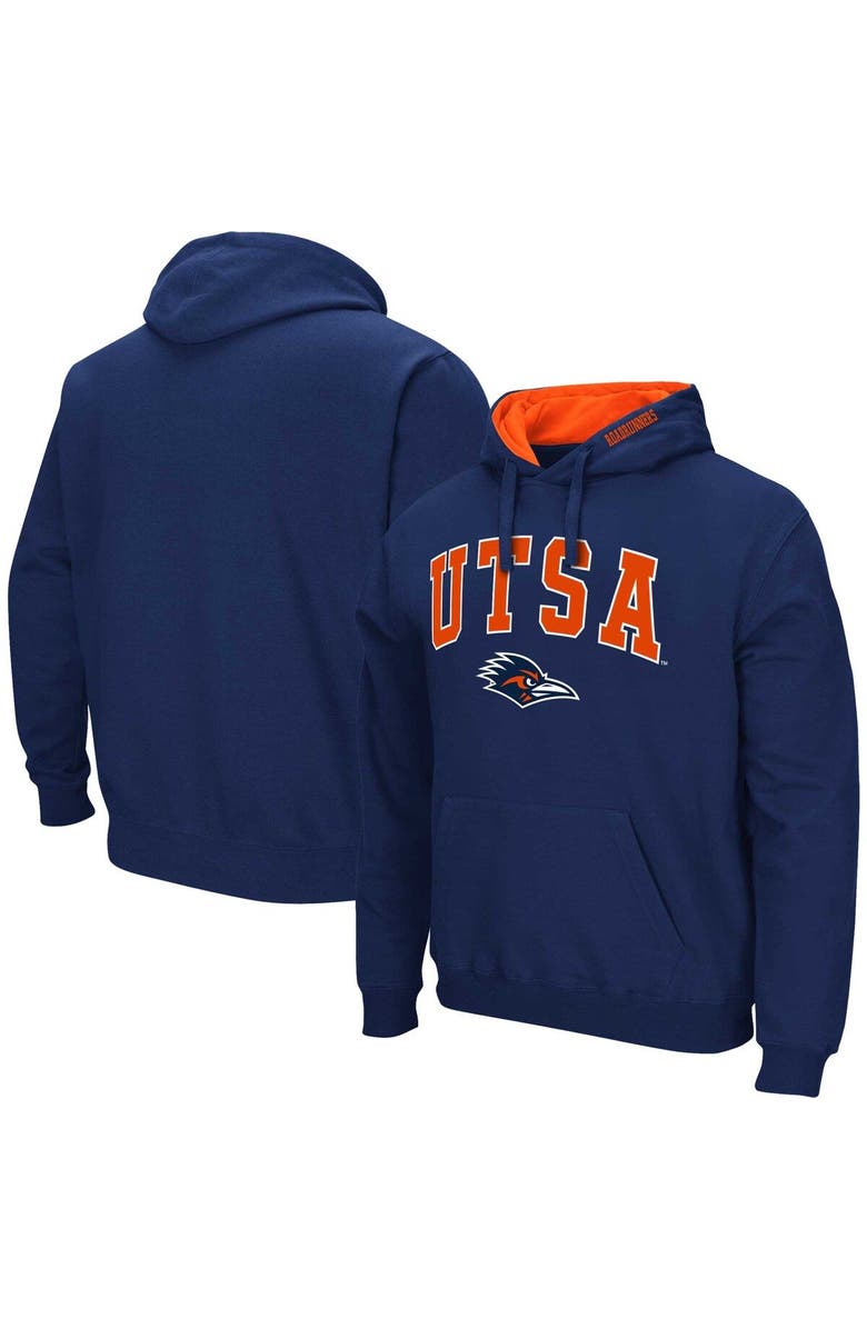 COLOSSEUM Men's Colosseum Navy UTSA Roadrunners Arch & Logo 3.0 Pullover Hoodie, Main, color, Navy