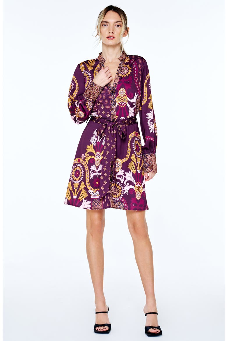 Antonella Print Long Sleeve Dress, Alternate, color, BERRY MULTI