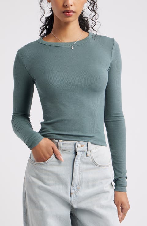 Ribbed Long Sleeve T-Shirt