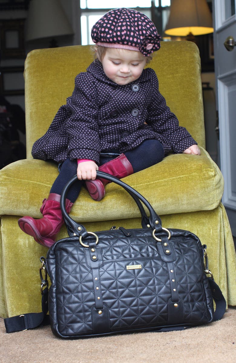 Storksak Elizabeth Leather Diaper Bag, Alternate, color,