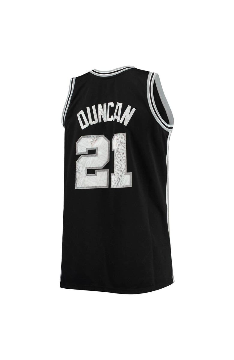 Mitchell & Ness Men's Mitchell & Ness Tim Duncan Black San Antonio Spurs Big & Tall 1998/99 NBA 75th Anniversary Diamond Swingman Jersey, Alternate, color, 