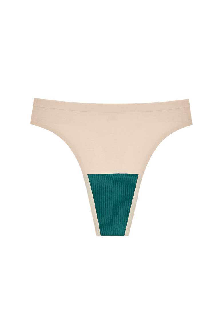 Seamless High Rise Thong, Alternate, color, Beige
