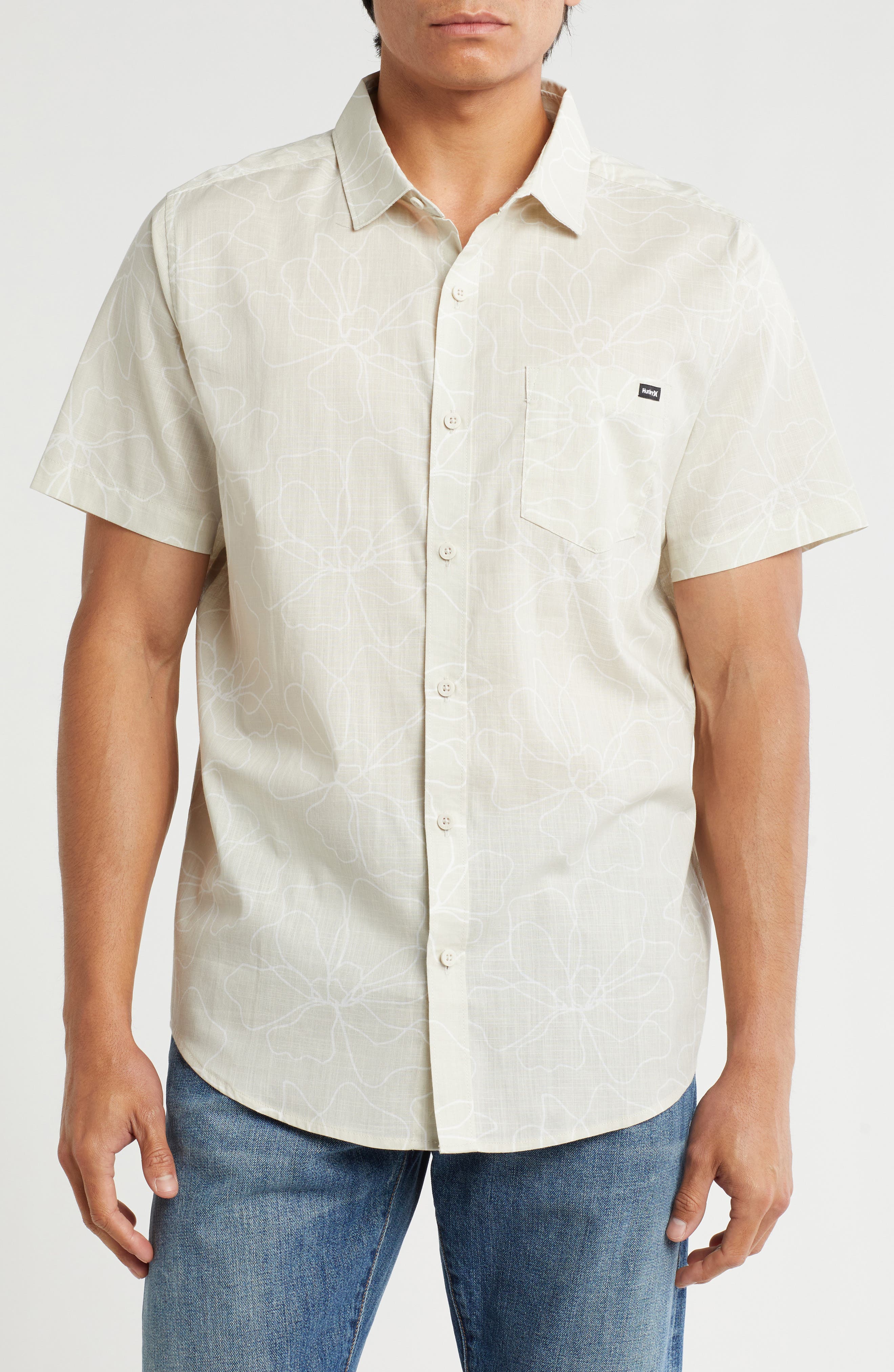 Hurley Caryota Short Sleeve Cotton Button-Up Shirt