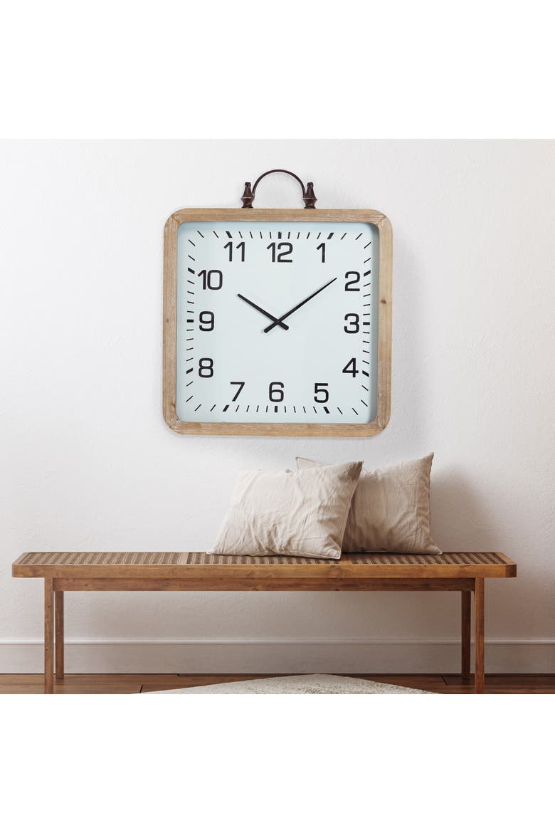 VIP Wood 28 in. White Framed Clock, Alternate, color, White