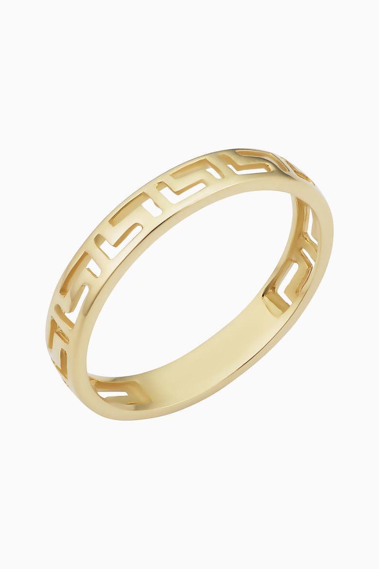 10K Yellow Gold Greek Key Band Ring, Main, color, Yellow Gold