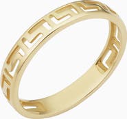 Oradina 10K Yellow Gold Greek Key Band Ring