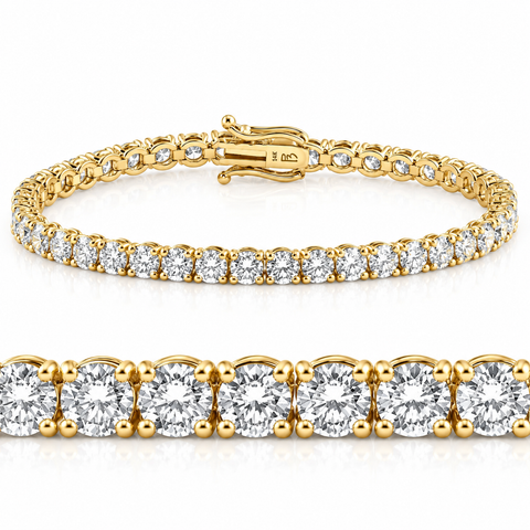 10 Ct Lab Grown Diamond Tennis Bracelet 14K Gold 7"