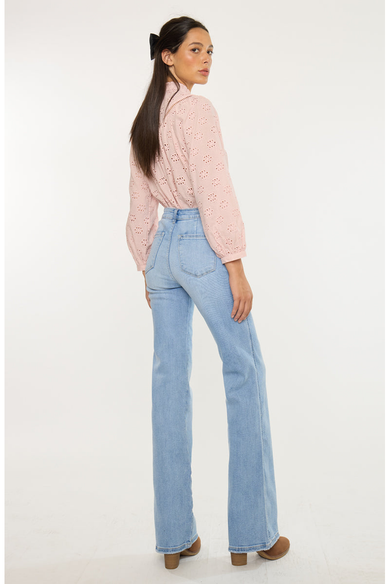 Jeanette Ultra High Rise Flare Jeans, Alternate, color, Light Wash