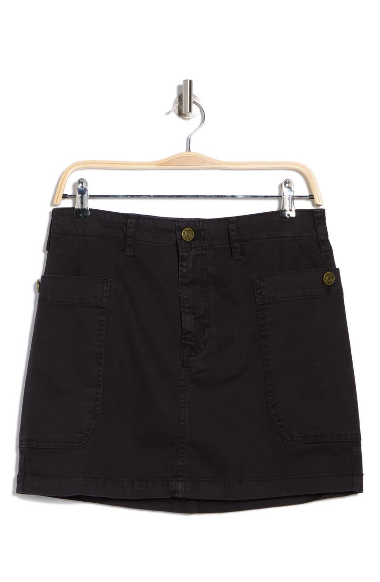 FRAME Utility Stretch Cotton Miniskirt, Alternate, color, Black