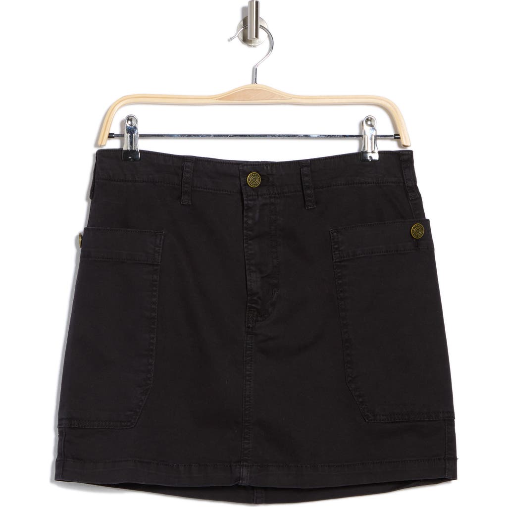 Frame Utility Stretch Cotton Miniskirt In Black