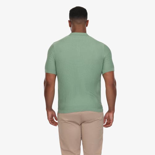 Vustra Textured Knit Polo In Green