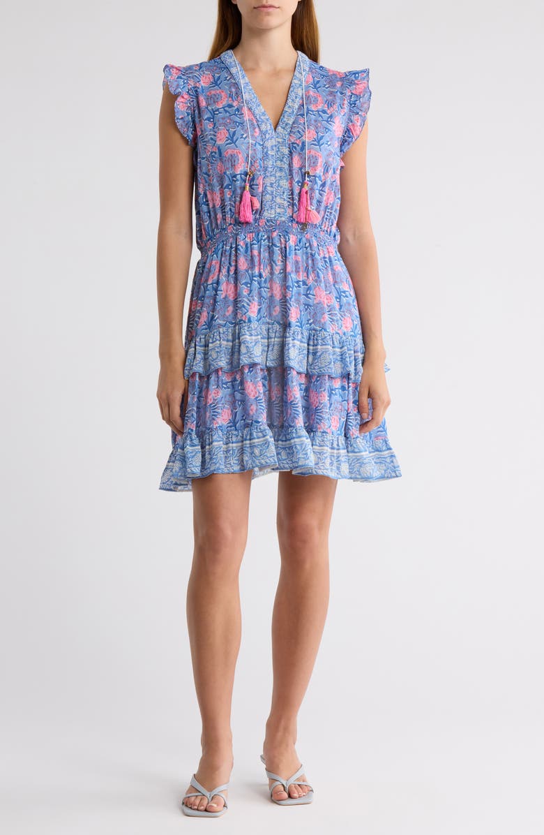 ALICIA BELL Olivia Ruffle Cotton & Silk Cover-Up Sundress, Main, color,