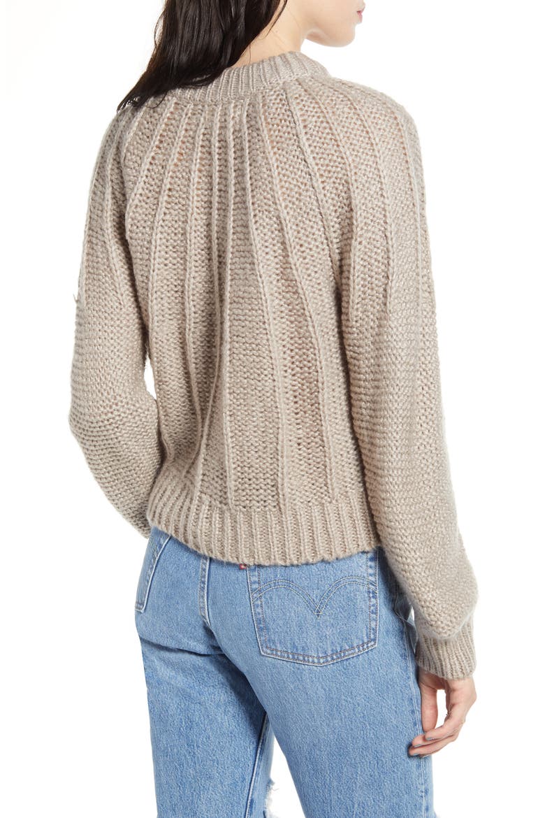 Seam Detail Crop Sweater, Alternate, color, MOCHA