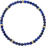 Zoe Lev Lapis Lazuli & 14K Gold Stretch Beaded Bracelet