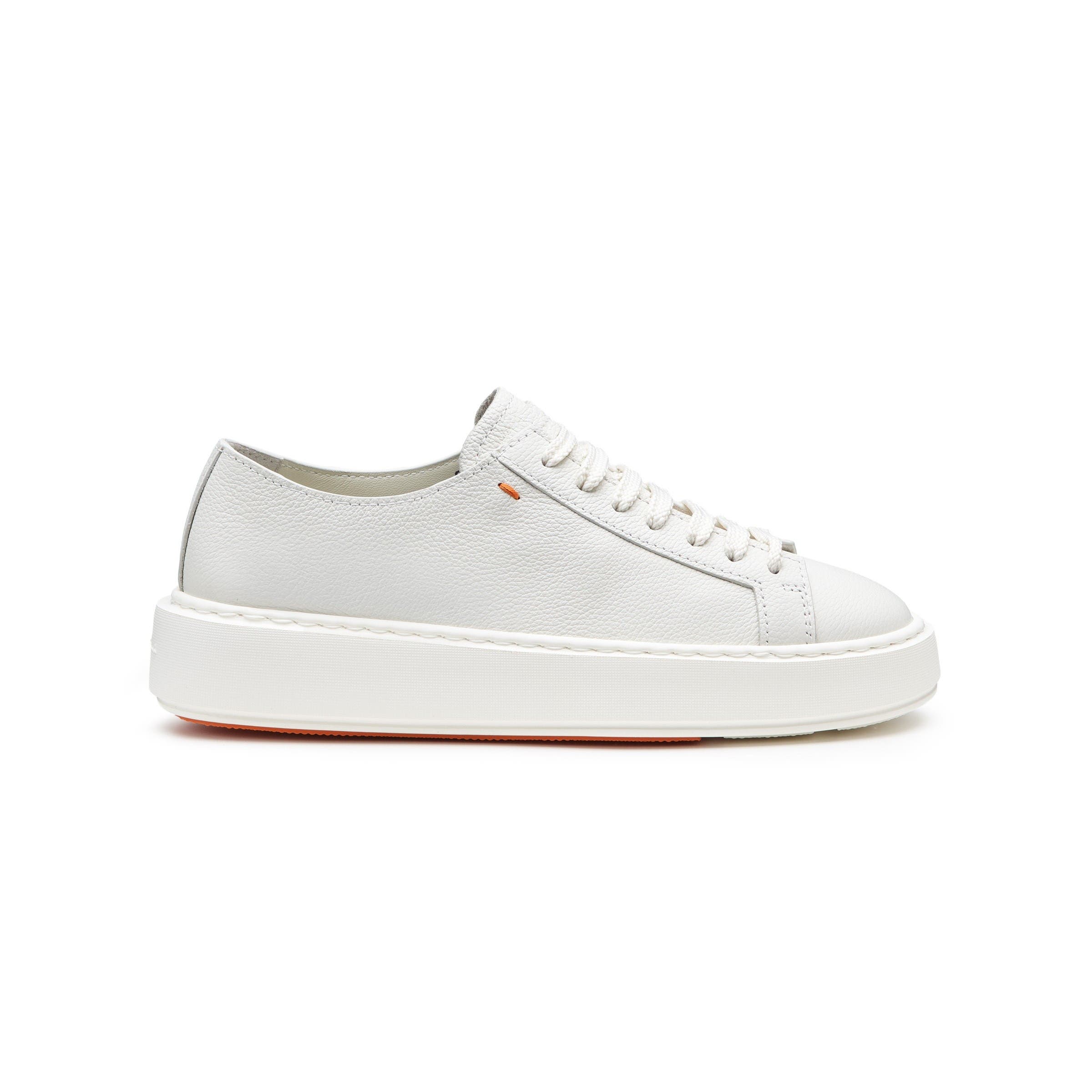 Tumbled Leather Sneaker, Alternate, color, White
