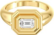 Everlee Double Bezel Emerald Pinky Lab Diamond Ring in 14K