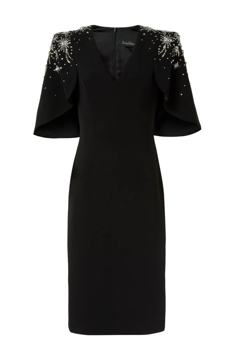 Jenny Packham Zeya Sequin-Embellished Midi Dress, Main, color, Liquorice