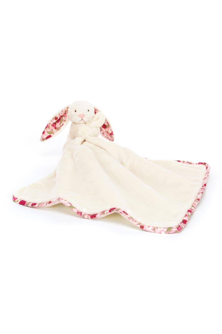 Blossom Cream Bunny 'Berry' 6-Inch Plushie & Soother Blanket, Alternate, color, MULTI