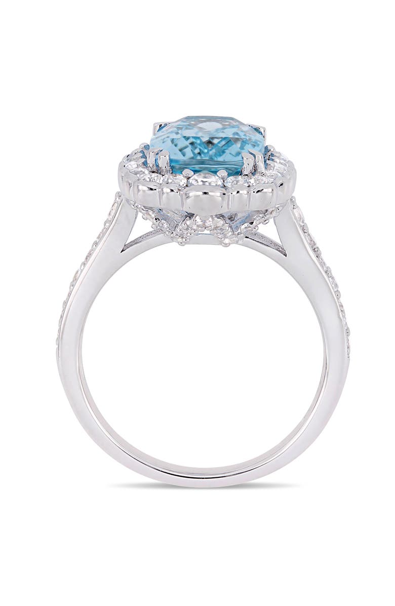 Julianna B. Blue & White Topaz Halo Cocktail Ring, Alternate, color, Topaz