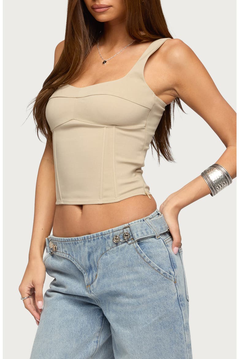 Awnya Structured Corset Top, Alternate, color, BEIGE