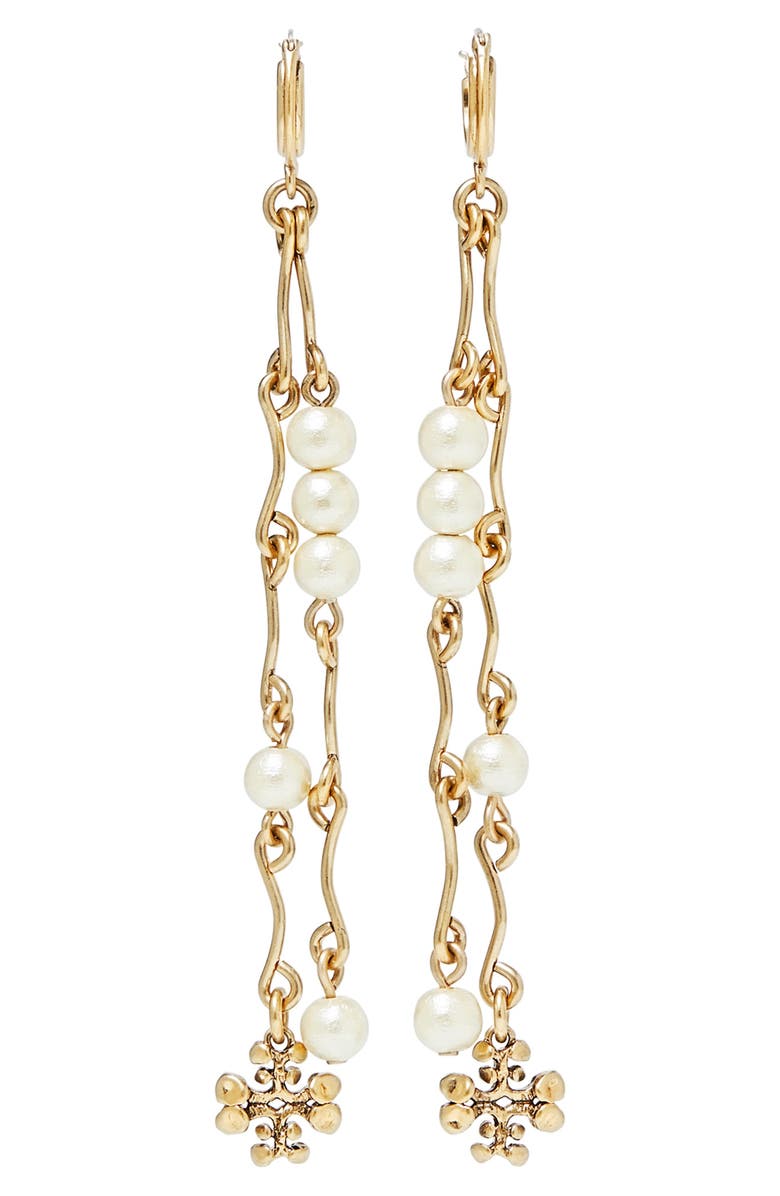 Tory Burch Brutalist Linear Earrings, Main, color, 