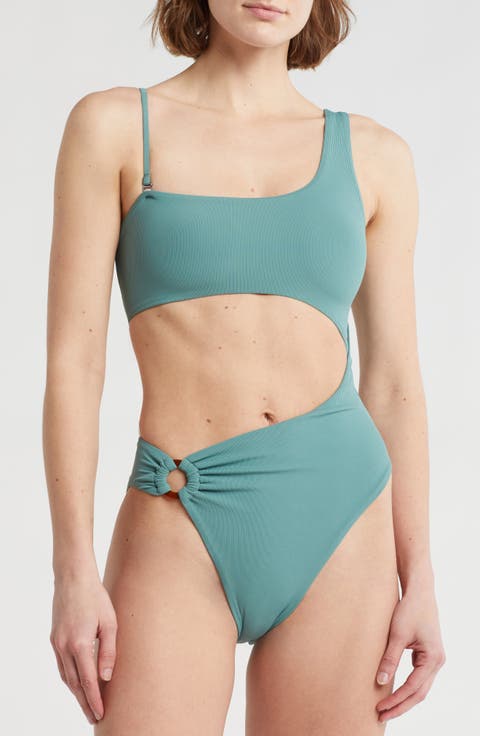 Eucalyptus Green Louise Entero Monokini One-Piece Swimsuit