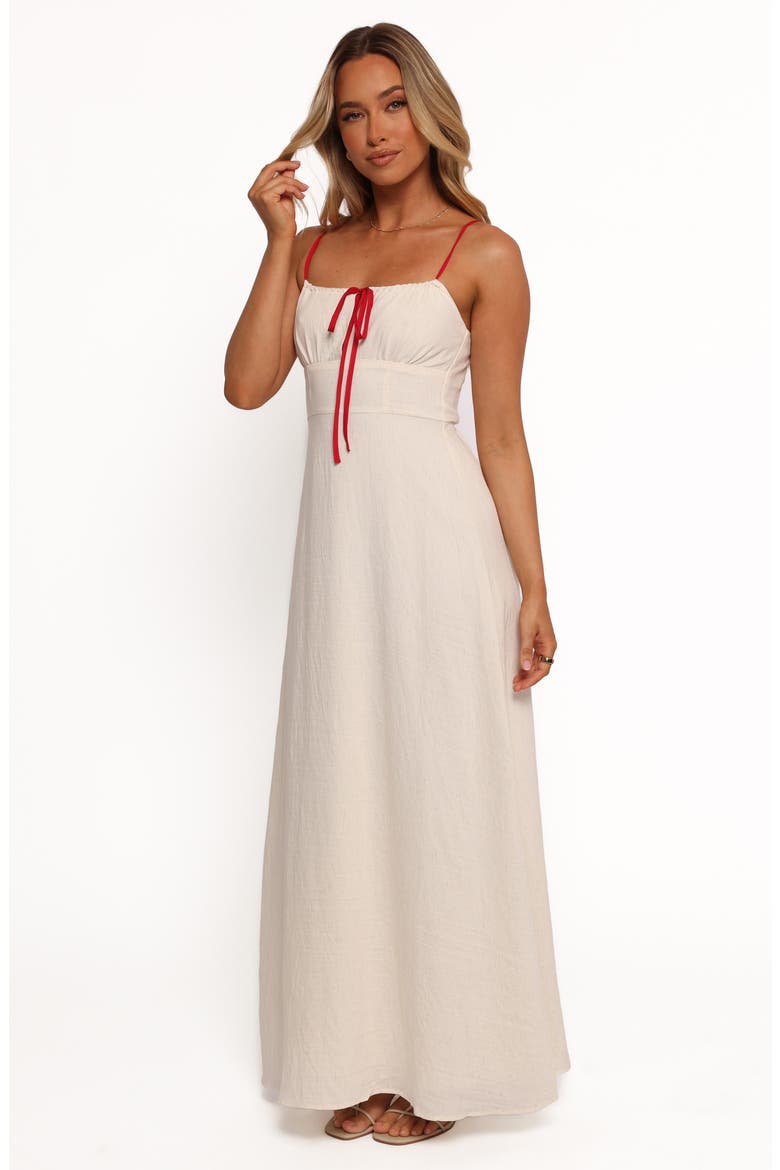 Gracie Tie Milkmaid Sundress, Alternate, color, OATMEAL