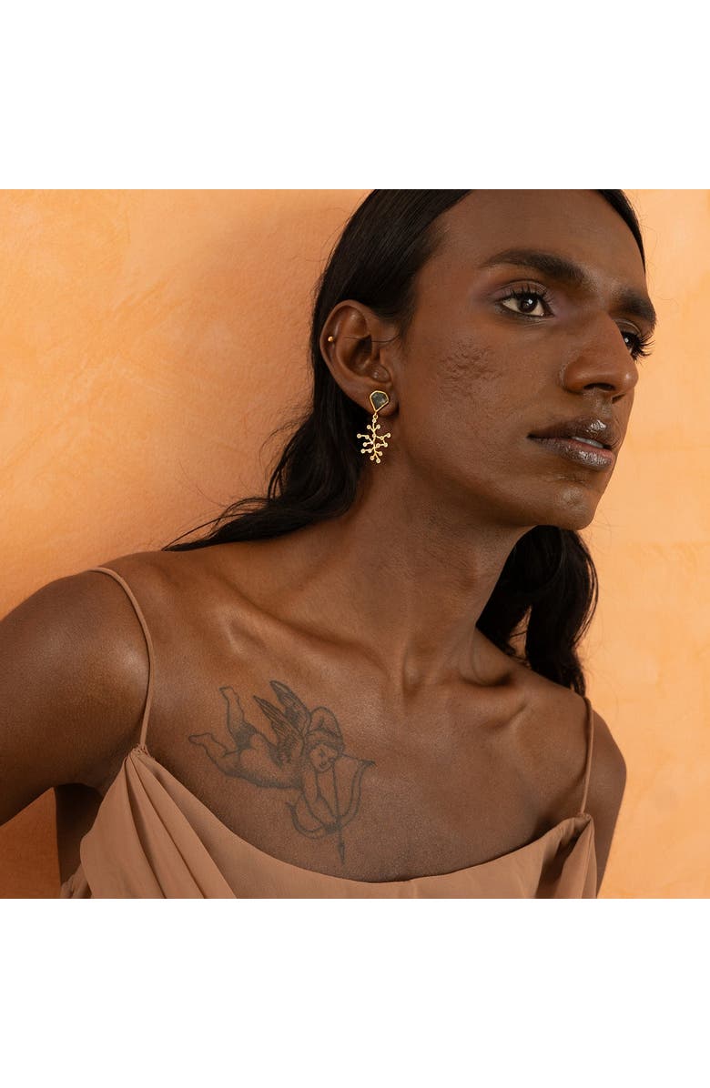 Dhwani Bansal ZELENA MINI EARRINGS, Alternate, color, Gold Plated