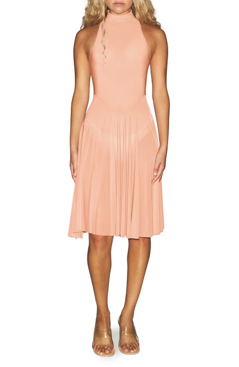 Milky Sheer High Neck Dress (Regular & Plus)